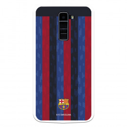Funda para LG K10 4G del FC Barcelona Fondo Rayas Verticales  - Licencia Oficial FC Barcelona