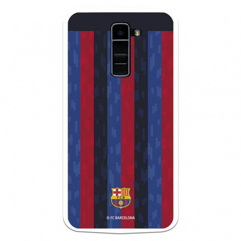 Funda para LG K10 4G del FC Barcelona Fondo Rayas Verticales  - Licencia Oficial FC Barcelona