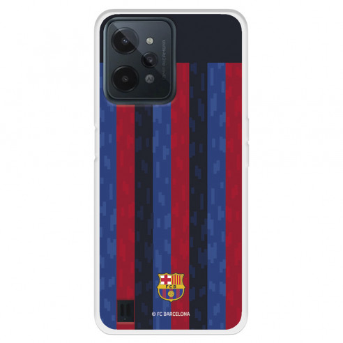 Funda para Realme C31 del FC Barcelona Fondo Rayas Verticales  - Licencia Oficial FC Barcelona