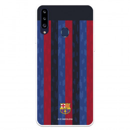 Funda para Samsung Galaxy A20s del FC Barcelona Fondo Rayas Verticales  - Licencia Oficial FC Barcelona