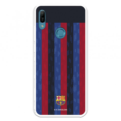 Funda para Huawei Y6 2019 del FC Barcelona Fondo Rayas Verticales  - Licencia Oficial FC Barcelona