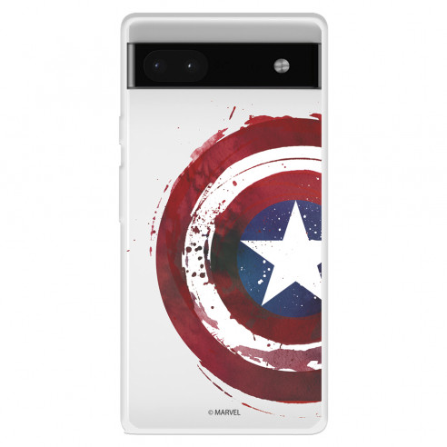 Funda para Google Pixel 6A Oficial de Marvel Capitán América Escudo Transparente - Marvel