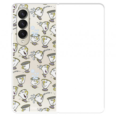 Funda para Samsung Galaxy Z Fold4 Oficial de Disney Chip Potts Siluetas - La Bella y la Bestia