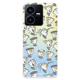 Funda para Vivo Y35 Oficial de Disney Chip Potts Siluetas - La Bella y la Bestia