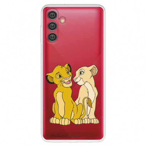 Funda para Samsung Galaxy A04s Oficial de Disney Simba y Nala Silueta - El Rey León