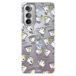 Funda para Motorola edge 30 Oficial de Disney Chip Potts Siluetas - La Bella y la Bestia