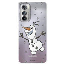 Funda para Motorola edge 30 Oficial de Disney Olaf Transparente - Frozen