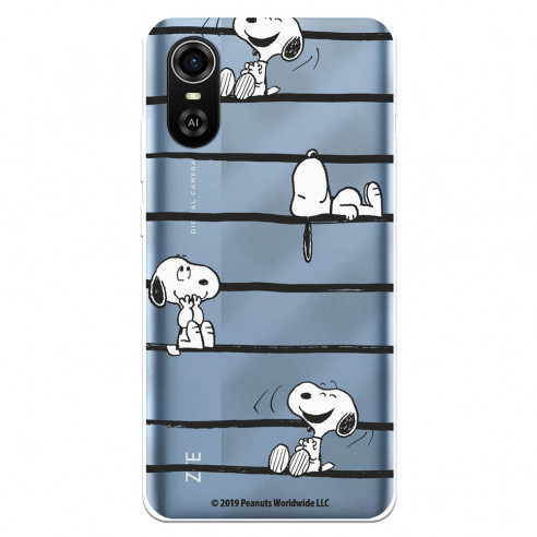 Funda para ZTE Blade A31 Plus Oficial de Peanuts Snoopy rayas - Snoopy