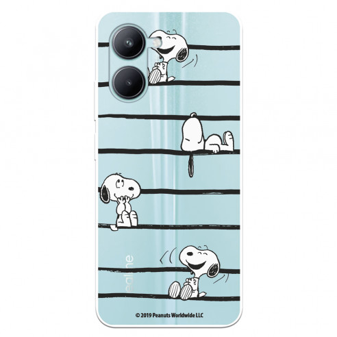 Funda para Realme C33 Oficial de Peanuts Snoopy rayas - Snoopy