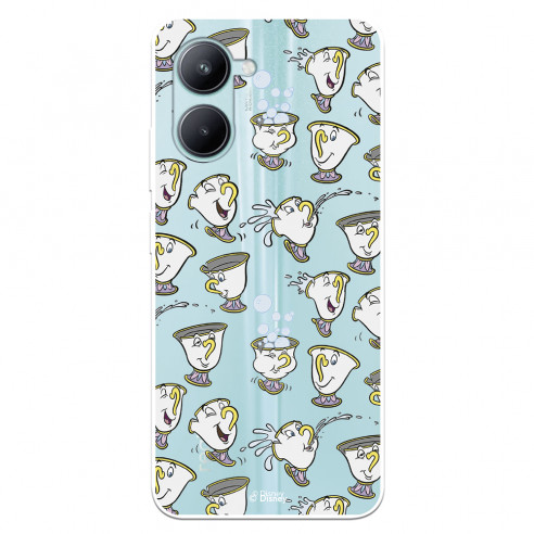 Funda para Realme C33 Oficial de Disney Chip Potts Siluetas - La Bella y la Bestia