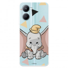 Funda para Realme C33 Oficial de Disney Dumbo Silueta Transparente - Dumbo