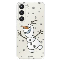 Funda para Samsung Galaxy S23 Oficial de Disney Olaf Transparente - Frozen