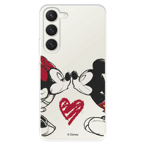 Funda para Samsung Galaxy S23 Oficial de Disney Mickey y Minnie Beso - Clásicos Disney