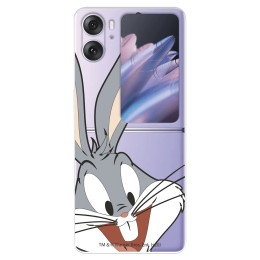 Funda para Oppo Find N2 Flip Oficial de Warner Bros Bugs Bunny Silueta Transparente - Looney Tunes