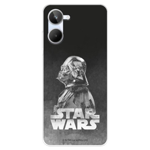 Funda para Realme 10 Oficial de Star Wars Darth Vader Fondo negro - Star Wars