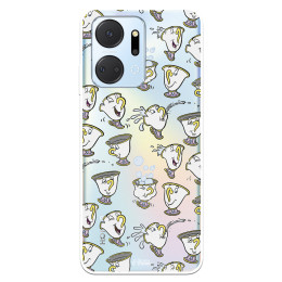 Funda para Huawei Honor X7A Oficial de Disney Chip Potts Siluetas - La Bella y la Bestia