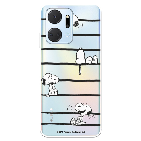 Funda para Huawei Honor X7A Oficial de Peanuts Snoopy rayas - Snoopy