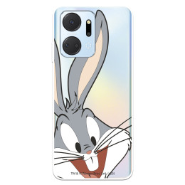 Funda para Huawei Honor X7A Oficial de Warner Bros Bugs Bunny Silueta Transparente - Looney Tunes