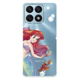 Funda para Huawei Honor X8A Oficial de Disney Ariel y Sebastián Burbujas - La Sirenita