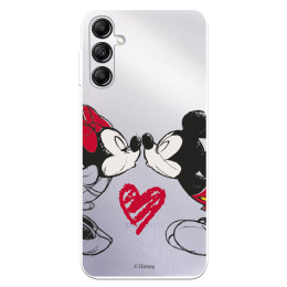 Funda para Samsung Galaxy A14 5G Oficial de Disney Mickey y Minnie Beso - Clásicos Disney