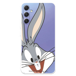 Funda para Samsung Galaxy A34 5G Oficial de Warner Bros Bugs Bunny Silueta Transparente - Looney Tunes