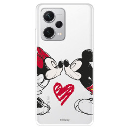 Funda para Xiaomi Redmi Note 12 Pro Plus Oficial de Disney Mickey y Minnie Beso - Clásicos Disney