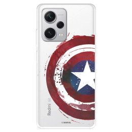 Funda para Xiaomi Redmi Note 12 Pro Plus Oficial de Marvel Capitán América Escudo Transparente - Marvel