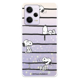 Funda para Xiaomi Redmi Note 12 Pro 5G Oficial de Peanuts Snoopy rayas - Snoopy