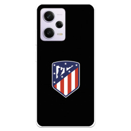 Funda para Xiaomi Redmi Note 12 Pro 5G del Atlético de Madrid Escudo Fondo Negro  - Licencia Oficial Atlético de Madrid