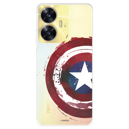 Funda para Realme C55 Oficial de Marvel Capitán América Escudo Transparente - Marvel