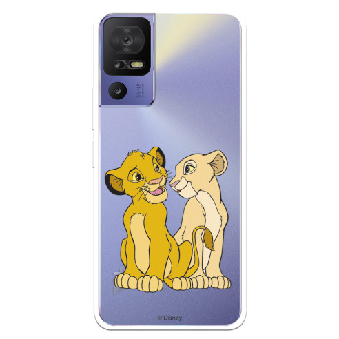 Funda para TCL 40 SE Oficial de Disney Simba y Nala Silueta - El Rey León