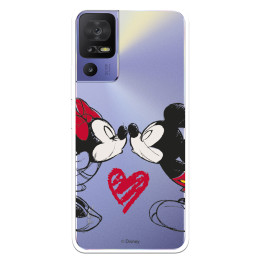 Funda para TCL 40 SE Oficial de Disney Mickey y Minnie Beso - Clásicos Disney