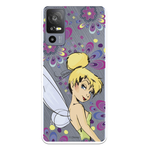 Funda para TCL 40R 5G Oficial de Disney Campanilla Flores - Peter Pan