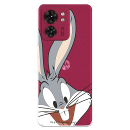Funda para Motorola Edge 40 Oficial de Warner Bros Bugs Bunny Silueta Transparente - Looney Tunes