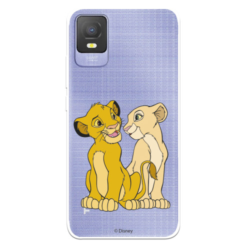 Funda para TCL 403 Oficial de Disney Simba y Nala Silueta - El Rey León