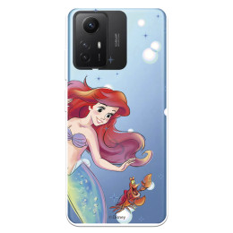 Funda para Xiaomi Redmi Note 12S Oficial de Disney Ariel y Sebastián Burbujas - La Sirenita