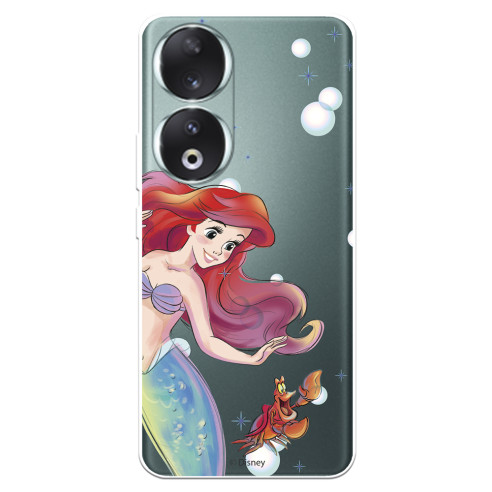 Funda para Honor 90 Oficial de Disney Ariel y Sebastián Burbujas - La Sirenita