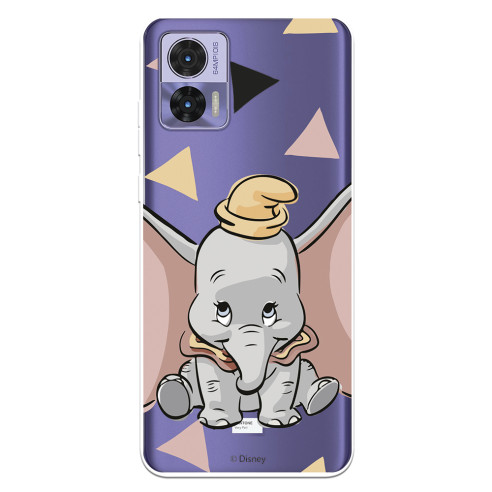 Funda para Motorola Edge 30 Neo Oficial de Disney Dumbo Silueta Transparente - Dumbo