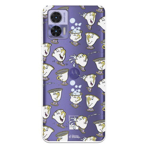 Funda para Motorola Edge 30 Neo Oficial de Disney Chip Potts Siluetas - La Bella y la Bestia