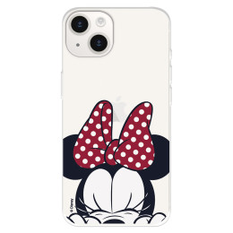 Funda para iPhone 15 Oficial de Disney Minnie Cara - Clásicos Disney