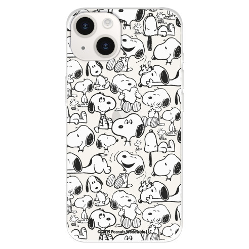 Funda para iPhone 15 Oficial de Peanuts Snoopy siluetas - Snoopy