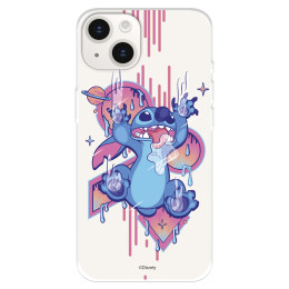 Funda para iPhone 15 Plus Oficial de Disney Stitch Graffiti - Lilo & Stitch