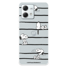 Funda para Motorola Moto G84 5G Oficial de Peanuts Snoopy rayas - Snoopy