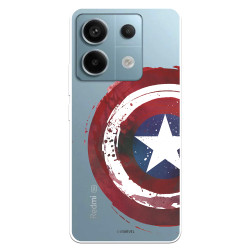 Funda para Xiaomi Redmi Note 13 5G Oficial de Marvel Capitán América Escudo Transparente - Marvel