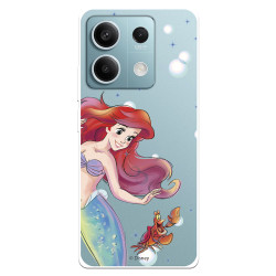 Funda para Xiaomi Redmi Note 13 Pro 5G Oficial de Disney Ariel y Sebastián Burbujas - La Sirenita