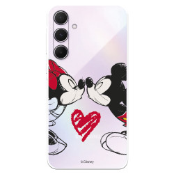 Funda para Samsung Galaxy A55 5G Oficial de Disney Mickey y Minnie Beso - Clásicos Disney