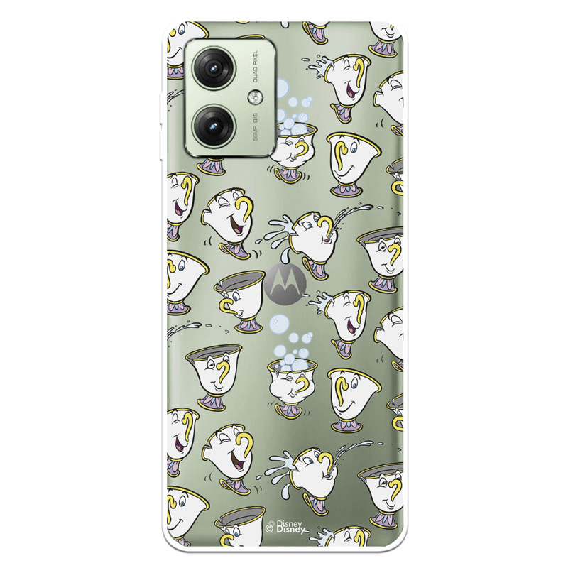 Funda para Motorola Moto G54 5G Oficial de Disney Chip Potts Siluetas - La Bella y la Bestia