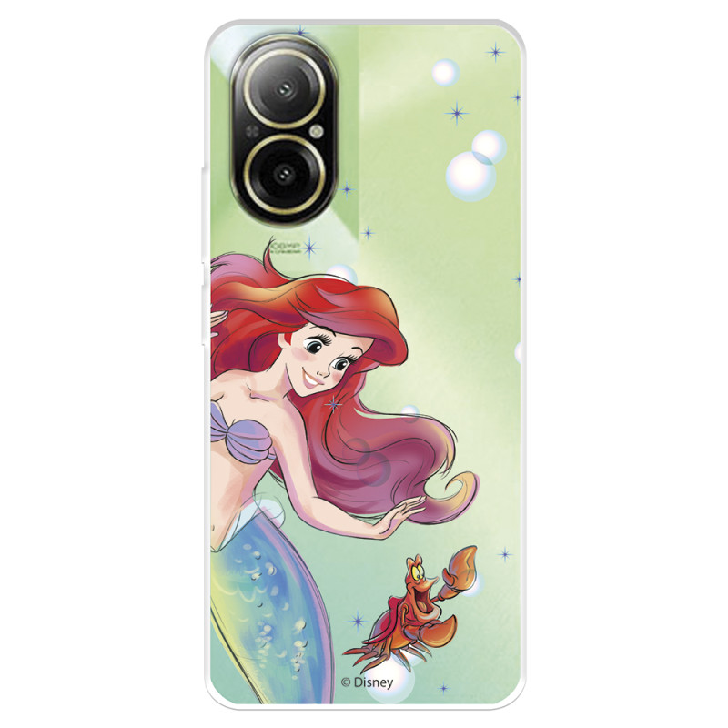 Funda para Realme C67 Oficial de Disney Ariel y Sebastián Burbujas - La Sirenita