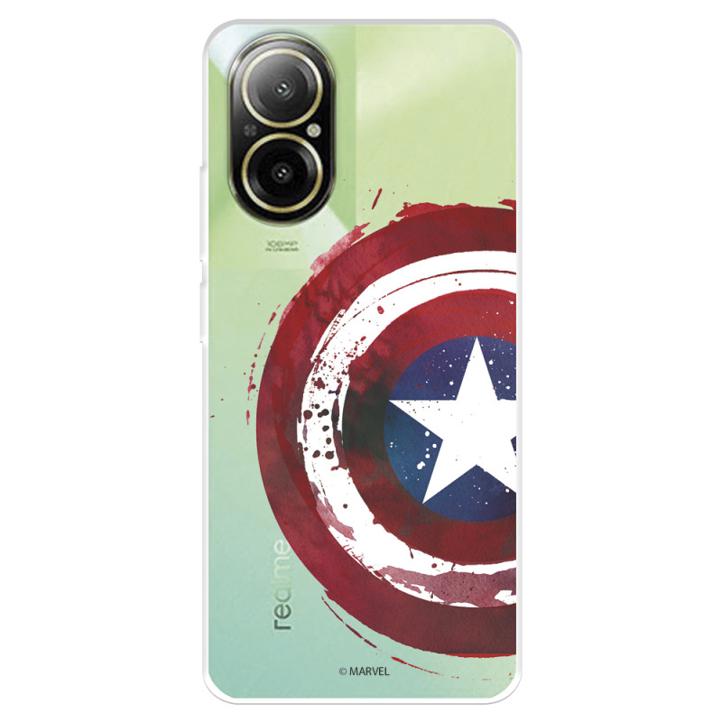 Funda para Realme C67 Oficial de Marvel Capitán América Escudo Transparente - Marvel