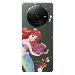 Funda para Xiaomi Redmi A3 Oficial de Disney Ariel y Sebastián Burbujas - La Sirenita
